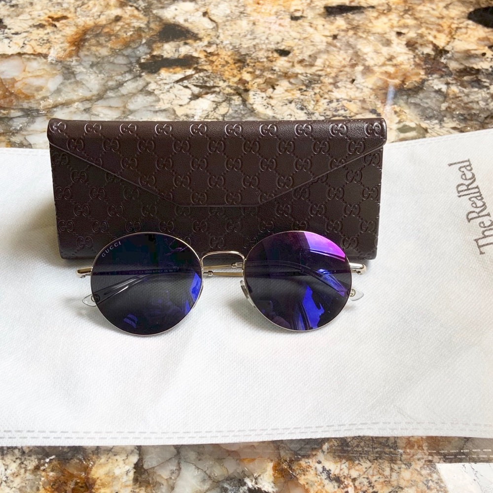 Gucci Unisex Round Tinted Sunglasses